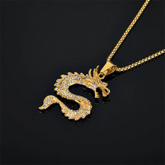 Chinese Zodiac Dragon Zircon Protection Necklace Pendant