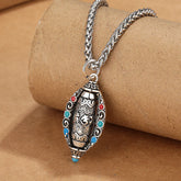 Tibetan Om Mani Padme Hum Rotatable Necklace Pendant