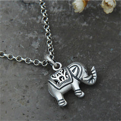Renbeads 990 Sterling Silver Elephant Strength Necklace Pendant