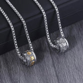 Tibetan Om Mani Padme Hum Titanium Steel Peace Necklace Pendant