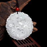 White Jade Dragon Protection Necklace Pendant