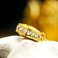 Tibetan Yellow God of Wealth Green Tara Buddha Serenity Titanium Steel Necklace Pendant