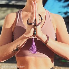 Tibetan Amethyst Purifying Bracelet Mala Set