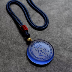 Tibet Shurangama Mantra Liuli Crystal Necklace Pendant