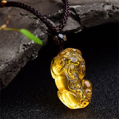 FengShui Citrine PiXiu Wealth Necklace Pendant