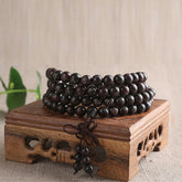 925 Sterling Silver Inlaid Small Leaf Red Sandalwood Om Mani Padme Hum Character Auspicious Clouds Protection Bracelet