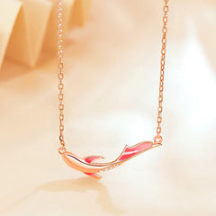 925 Sterling Silver Koi Fish Luck Zircon Prosperity Necklace Pendant