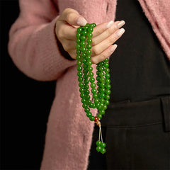 108 Mala Beads Natural Cyan Jade Luck Bracelet