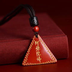 Cinnabar Amitabha Calming Necklace Pendant