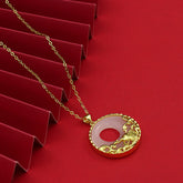 White Jade Koi Fish Titanium Steel Prosperity Necklace Pendant