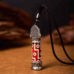 Tibetan Medicine Buddha Nine Eye Dzi Bead Protection Necklace Pendant