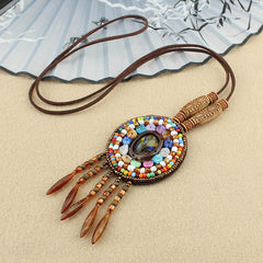 Mandala Pattern Beads Creative Necklace Pendant