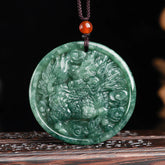 Natural Jade Kirin Abundance String Necklace Pendant