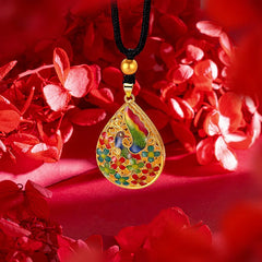 Colorful Phoenix Flower Luck and Strength Necklace Pendant
