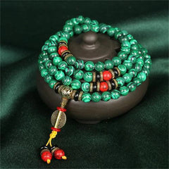 Tibetan 108 Mala Malachite Beads Bracelet Necklace