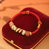 925 Sterling Silver Copper Coins Wealth The Year of the Snake 2025 Red String Protection Set