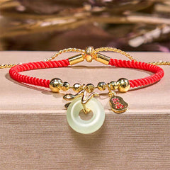 Lucky The Year of The Snake 2025 Jade Red String Protection Set