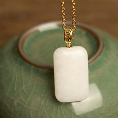 Hetian Jade Silver Prosperity Necklace Pendant