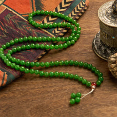 108 Mala Beads Natural Cyan Jade Luck Bracelet