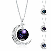 12 Constellations of the Zodiac Moon Protection Necklace Chain Pendant