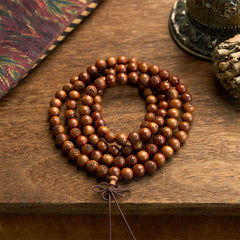 108 Mala Beads Lightning Struck Jujube Wood Golden Light Mantra Protection Bracelet