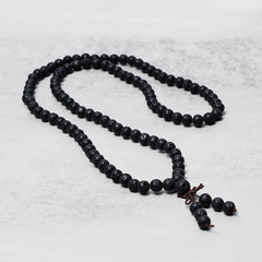 108 Natural Lava Rock Beads Prayer Mala Bracelet Necklace