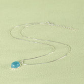 925 Sterling Silver Aquamarine Healing Clavicle Chain Necklace Pendant