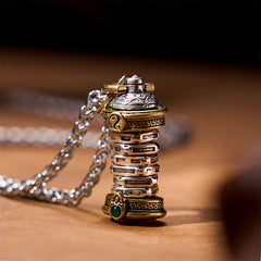 Yin Yang Tower Copper Rotatable Balance Necklace Pendant