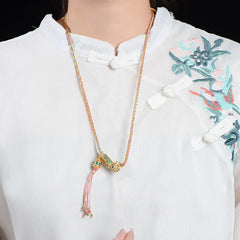 Colorful String Copper Necklace Pendant