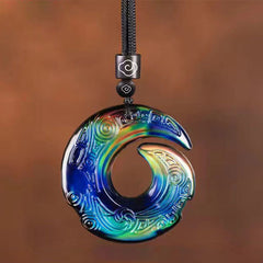 Color-Changing Good Luck Design Pattern Crystal Necklace Pendant