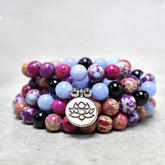 Natural Purple Real Stone Lotus Mala
