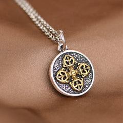 Renbeads 925 Sterling Silver Double Dorje Vajra Blessing Necklace Pendant