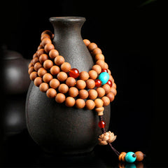 Tibetan Sandalwood Lotus Enlightenment Charm Mala Bracelet