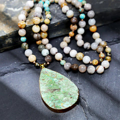 Natural Ocean Picasso Jasper Beaded Healing Necklace
