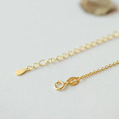 925 Sterling Silver Plated Gold Jade Peace Buckle Necklace Pendant