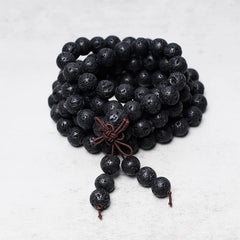 108 Natural Lava Rock Beads Prayer Mala Bracelet Necklace