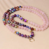 108 Beads Real Pink Crystal Mala Healing Bracelet