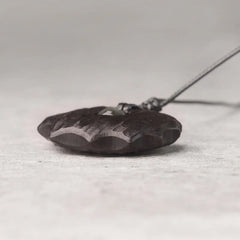 Ebony Wood Obsidian Irregular Shape Peace Calm Necklace Pendant