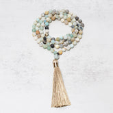 108 Amazonite Beads Tassel Mala Bracelet