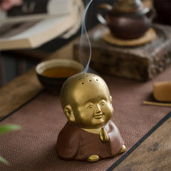 Renbeads Little Buddha Laughing Buddha Ceramic Healing Incense Burner