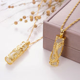 Renbeads Jade Dragon Phoenix Copper Blessing Harmony Necklace Pendant