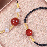 Natural Red Agate Chalcedony String Bead Bracelet Necklace Pendant for Self-acceptance and Confidence