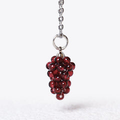 Natural Garnet Red Agate Black Onyx Protection Necklace Pendant