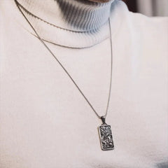 Pure Tin Dragon Success Protection Necklace Pendant