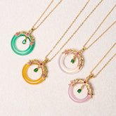 Green Chalcedony Peace Buckle Necklace Pendant