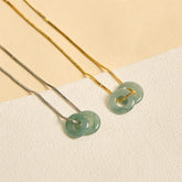Jade Double Peace Buckle Prosperity Necklace Pendant