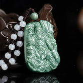 Natural Jade Deity Amulet Wealth Necklace Pendant