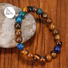 108 Mala Beads Tiger Eye Bracelet Tassel Necklace Pendant