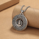 Heart Sutra Buddha Carved Peace Buckle Design Rotatable Necklace Pendant