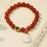 Natural Red Agate Buddha-themed Success Bracelet